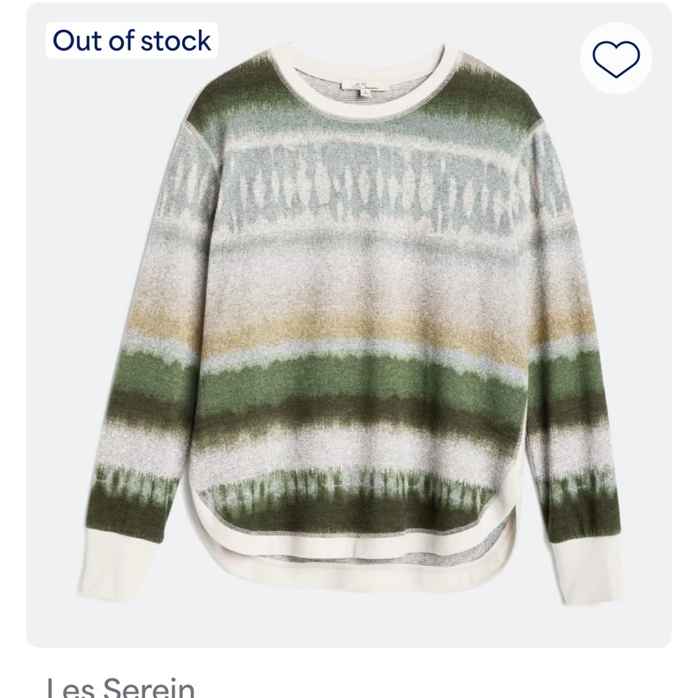 Long Sleeve Knit Sweatshirt! Medium. Les Serien - Green New! Never worn.